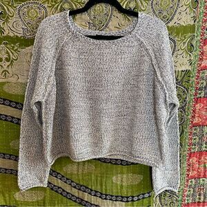 NWOT Raffi White/ Gray Marled Rolled Edges Sweater Size Extra Large
